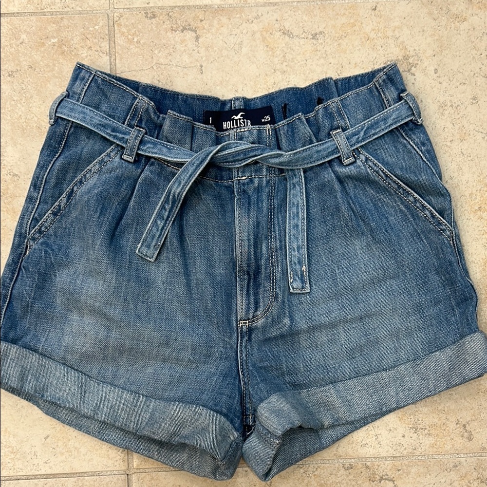 Hollister Blue High Waist Denim Shorts